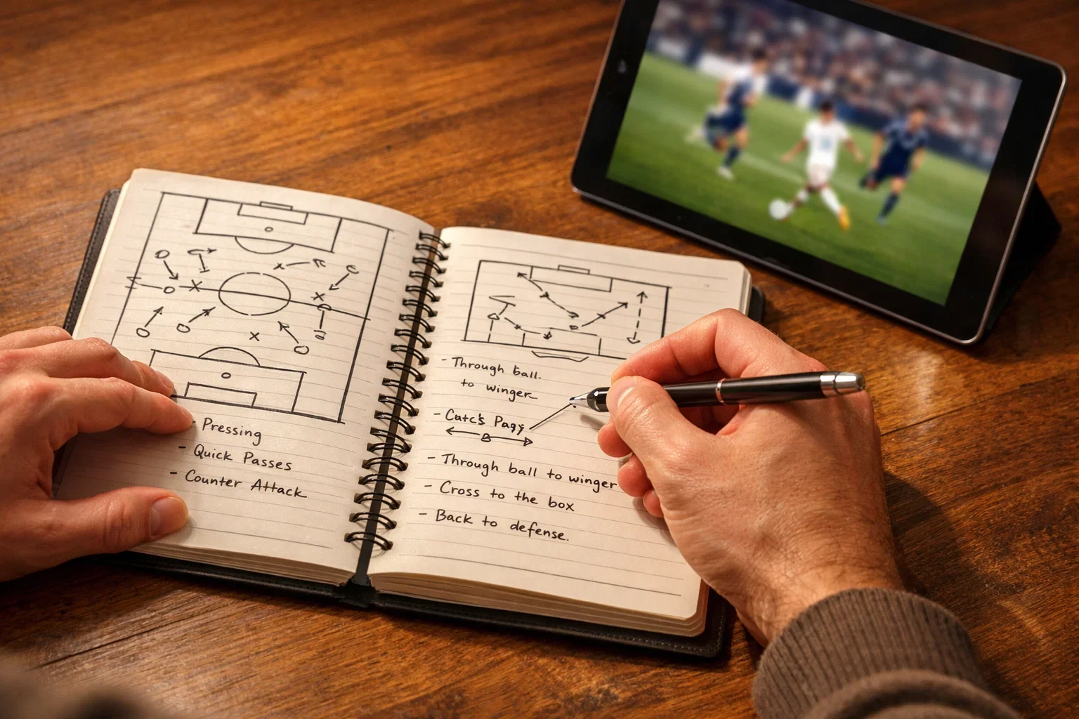 Persoon die notities maakt over voetbalweddenschappen